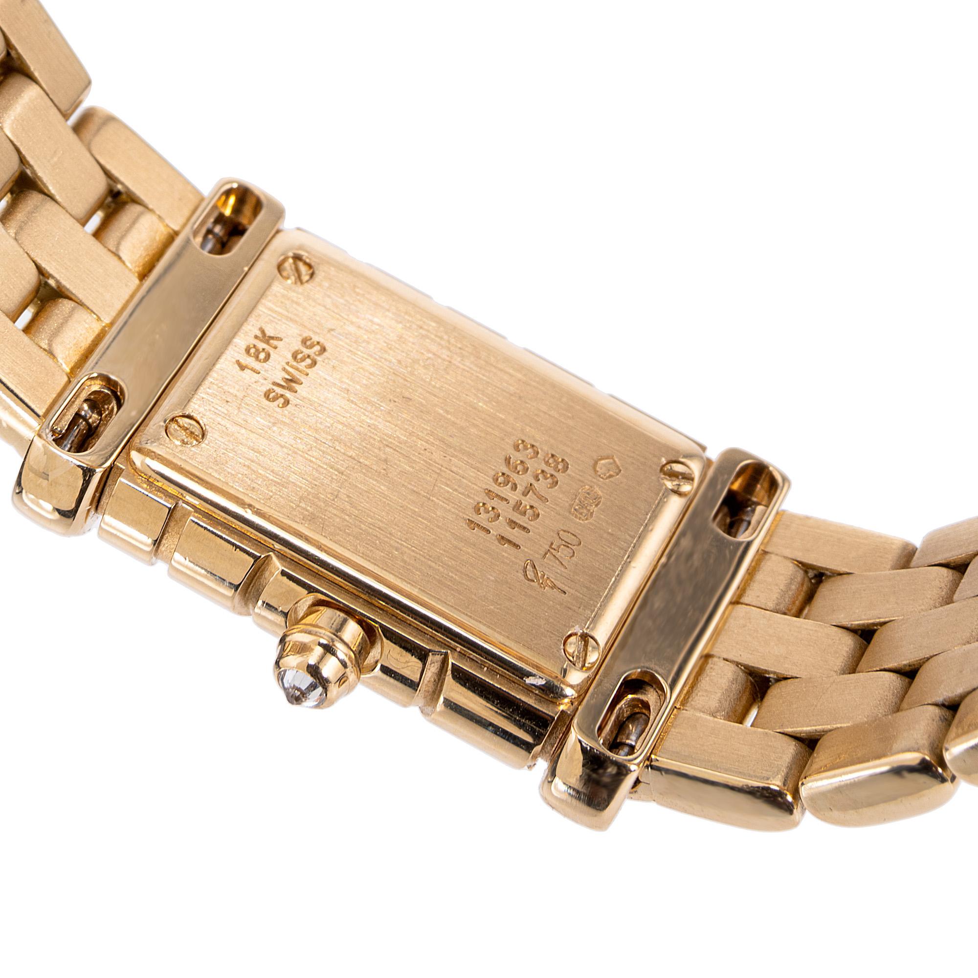 Van Cleef & Arpels Ladies Diamond Emerald Yellow Gold Wristwatch For Sale 2