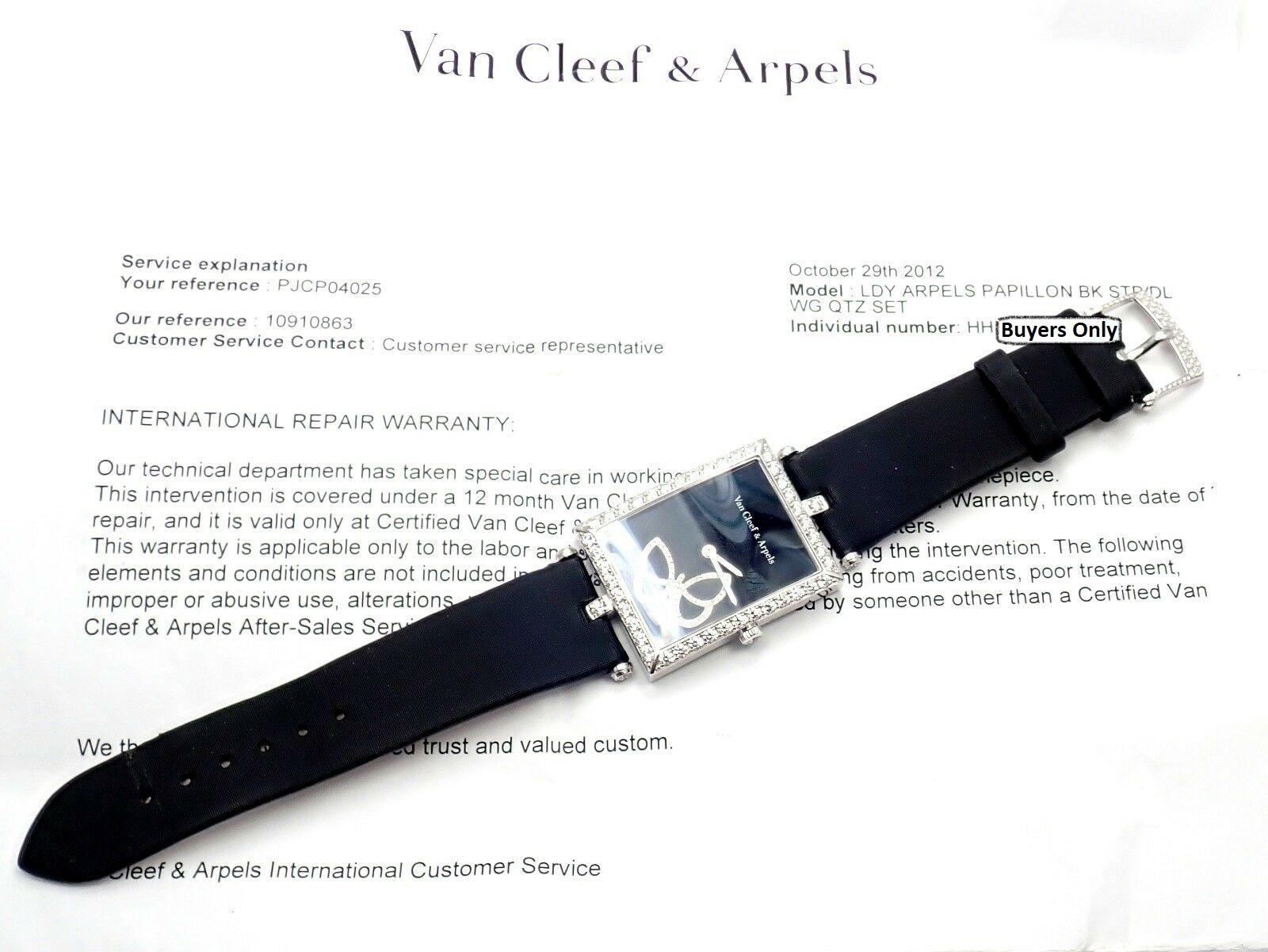 Van Cleef & Arpels Ladies White Gold Diamond Papillon Quartz Wristwatch 7