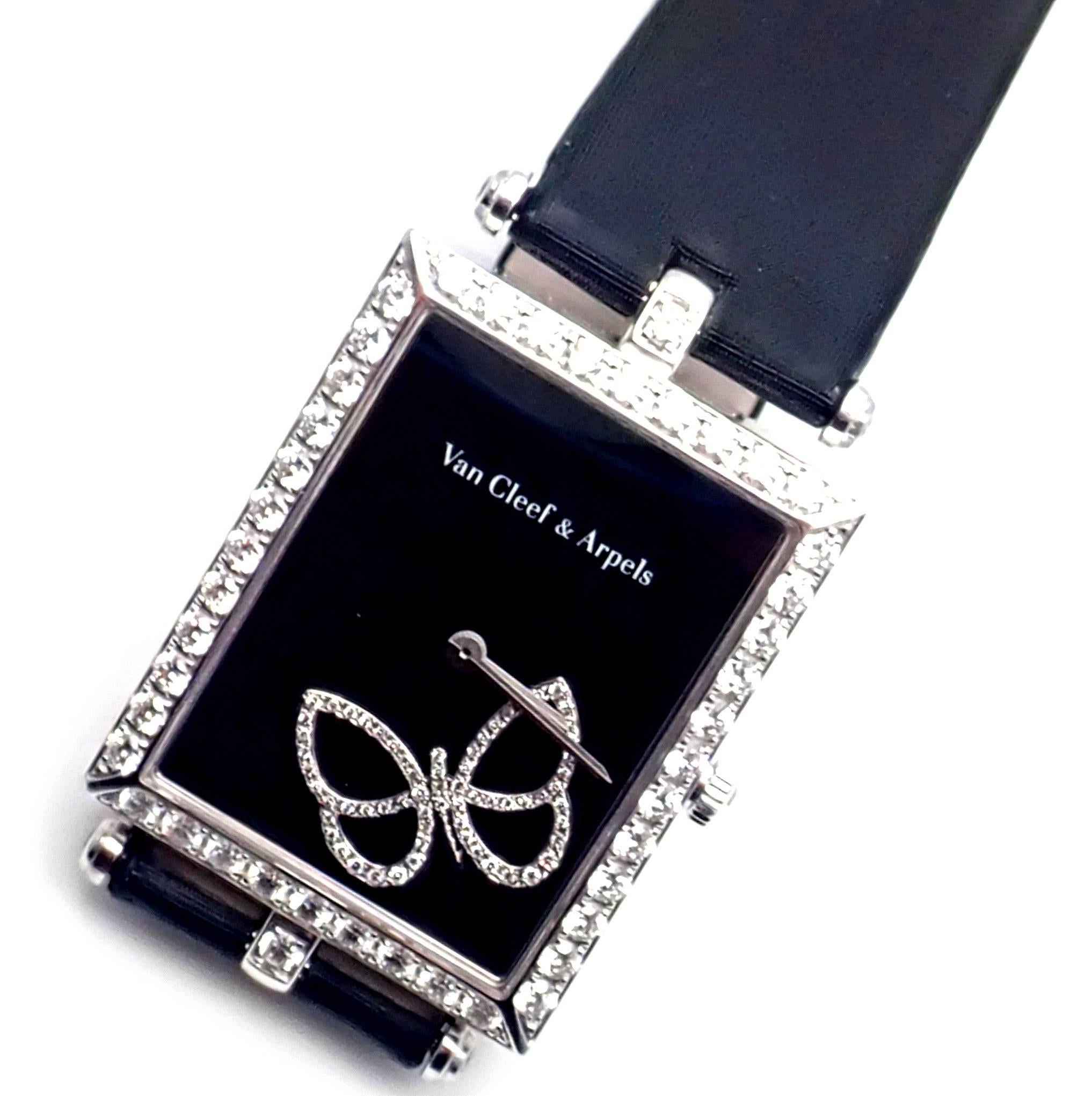 Van Cleef & Arpels Ladies White Gold Diamond Papillon Quartz Wristwatch 6