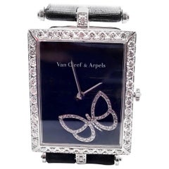 Van Cleef & Arpels Damen Weißgold Diamant Papillon Quarz-Armbanduhr