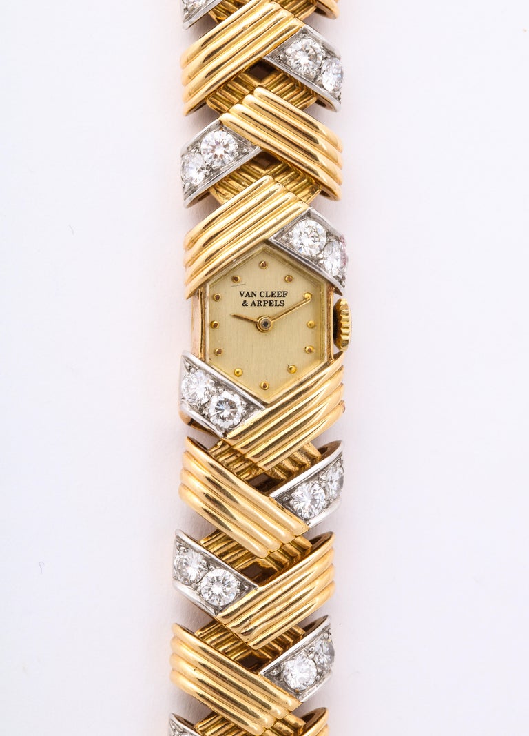 Women's Van Cleef & Arpels Ladies Yellow Gold Diamond Dress Wristwatch