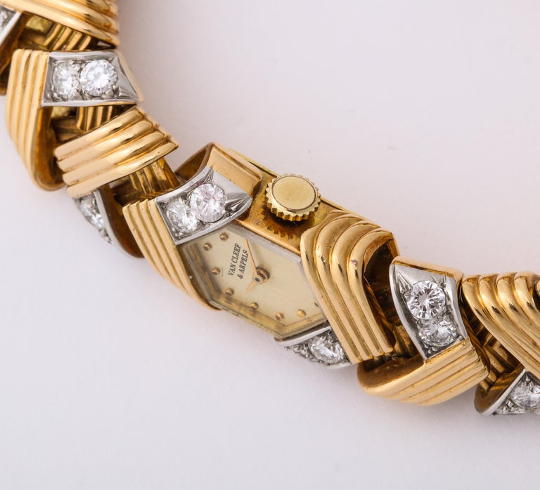 Van Cleef & Arpels Ladies Yellow Gold Diamond Dress Wristwatch 2