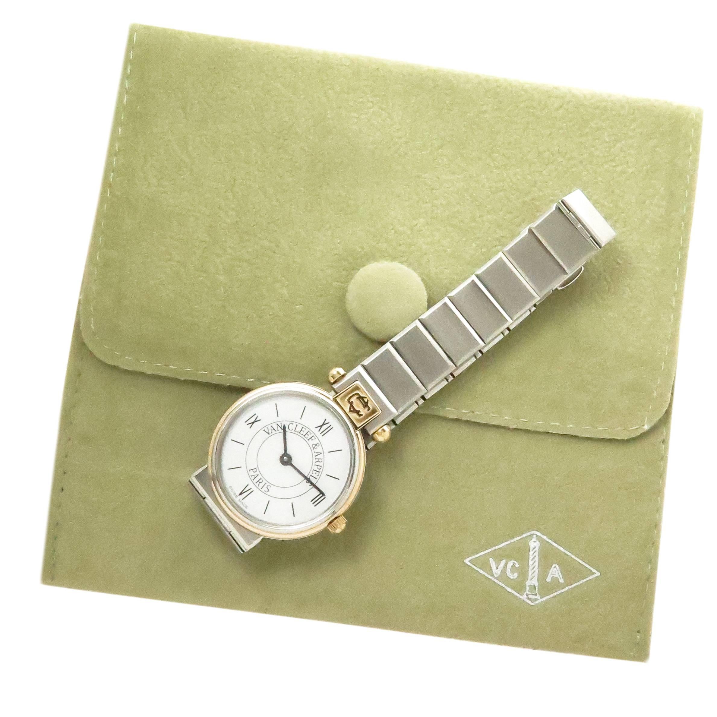 Women's or Men's Van Cleef & Arpels Ladies Yellow Gold Stainless Steel Quartz Wristwatch