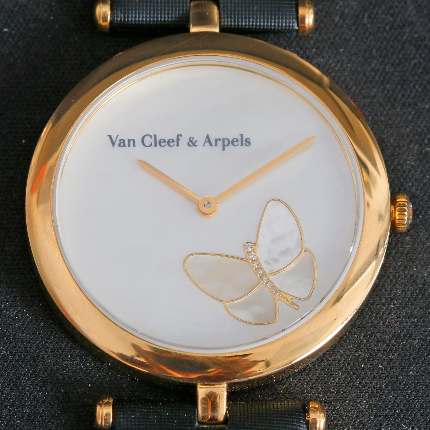 Van Cleef & Arpels Lady Arpels Papillon Watch In Excellent Condition For Sale In Dallas, TX