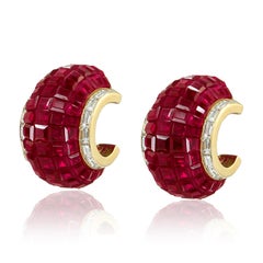 VAN CLEEF & ARPELS ‘Lampion’ Mystery-Set Ruby and Diamond Ear Clips