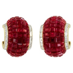 VAN CLEEF & ARPELS ‘Lampion’ Mystery-Set Ruby and Diamond Ear Clips