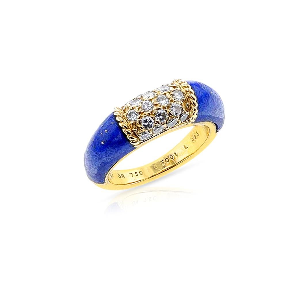 Van Cleef & Arpels Lapis and Diamond Philippine Ring. weighing 8 grams, ring size 5.25 US. Diamond FG VS weighing appx. 0.90 carats.



1463-BFEJPRTM