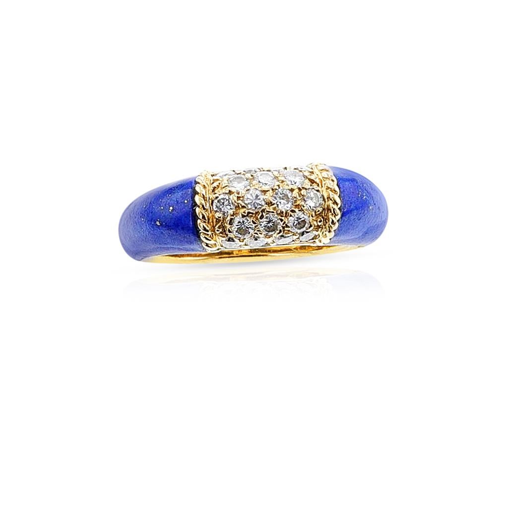 Van Cleef & Arpels Lapis and Diamond Philippine Ring In Excellent Condition For Sale In New York, NY