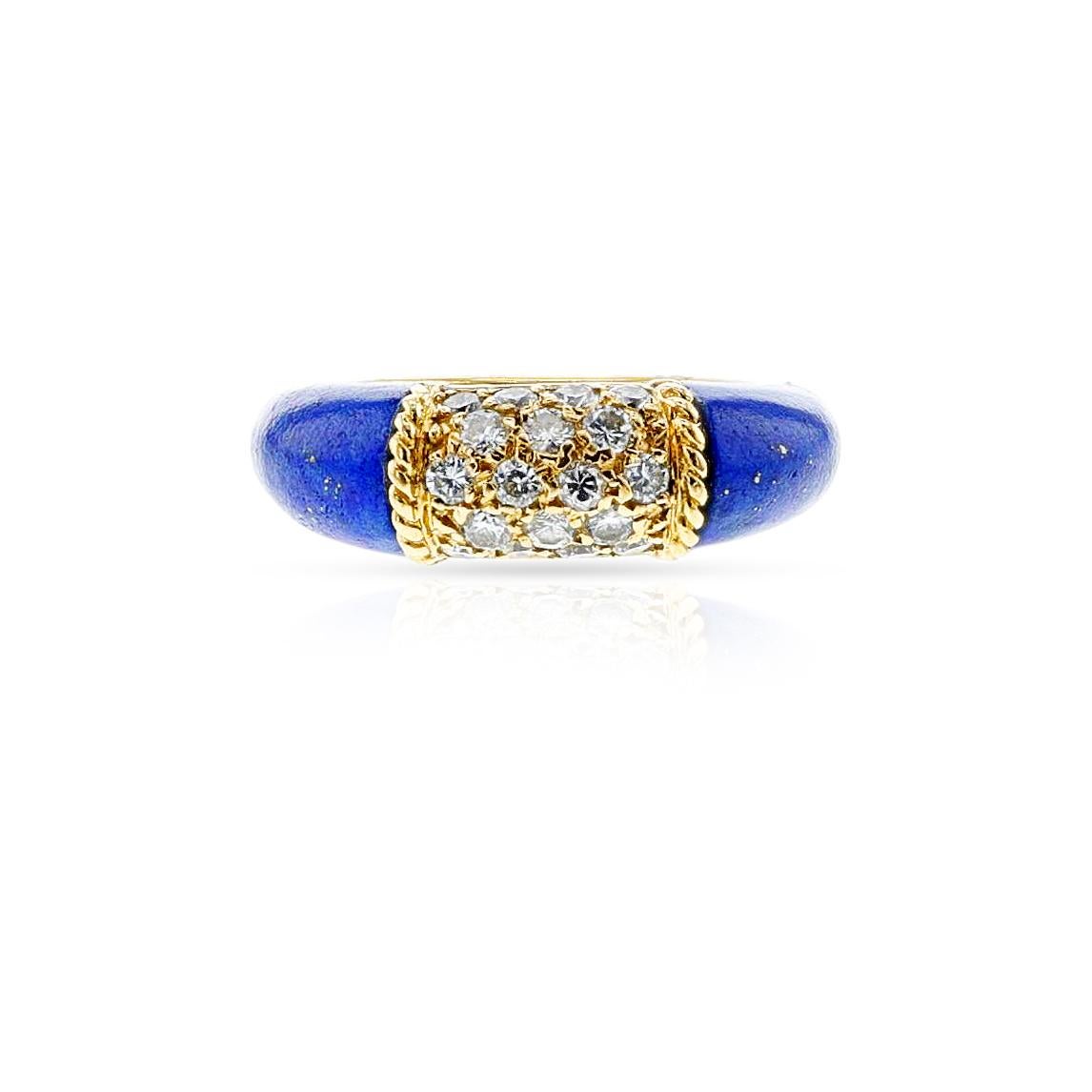 Van Cleef & Arpels Lapis and Diamond Philippine Ring For Sale 2
