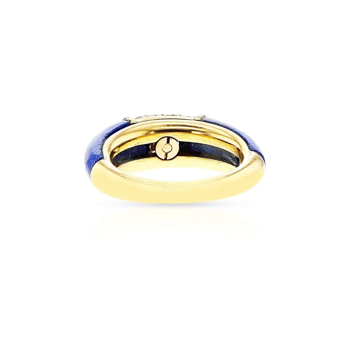 Van Cleef & Arpels Lapis and Diamond Philippine Ring For Sale 4