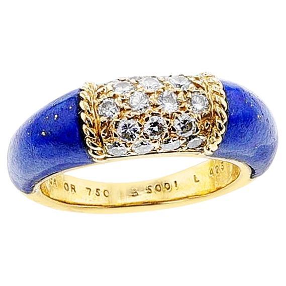 Van Cleef & Arpels Lapis and Diamond Philippine Ring For Sale