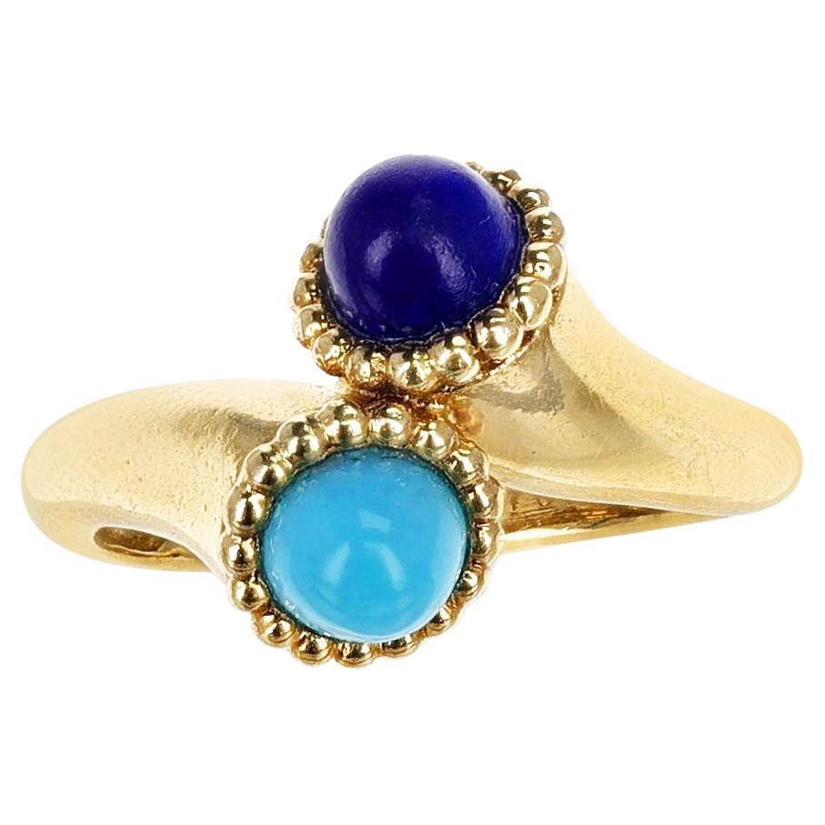 Van Cleef & Arpels Lapis and Turquoise Bypass Ring, 18k