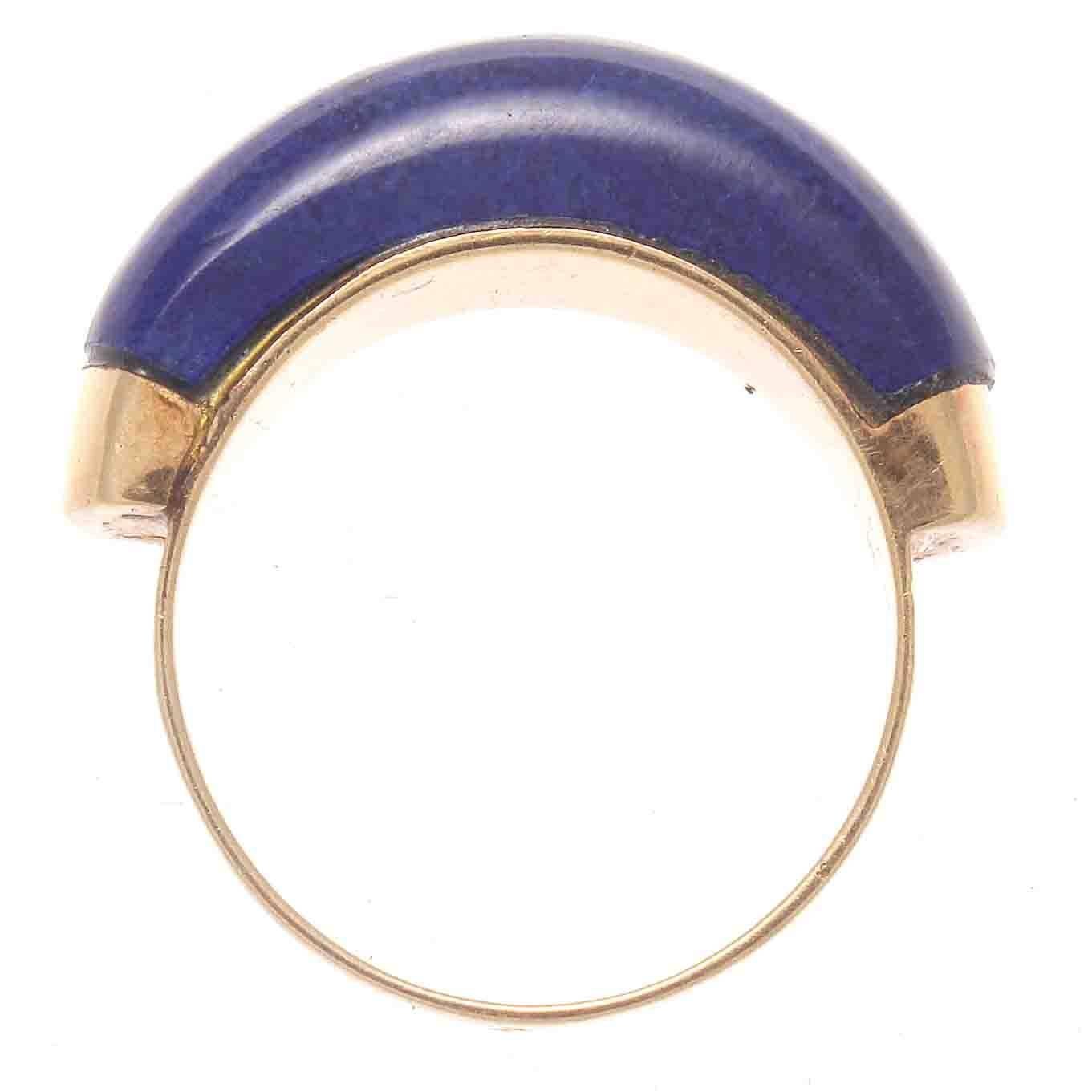 Van Cleef & Arpels Lapis Gold Ring In Excellent Condition In Beverly Hills, CA