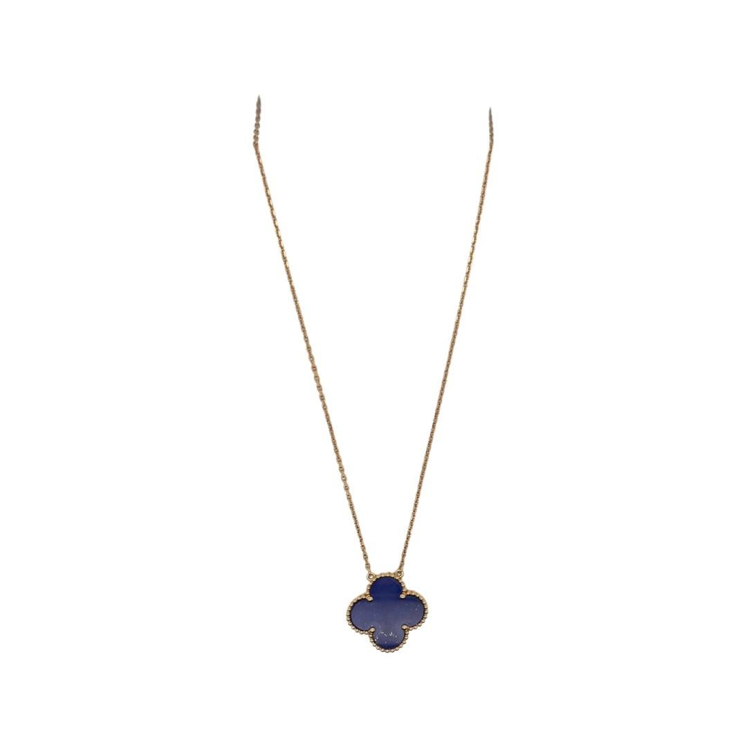 Rare and discontinued.
Van Cleef & Arpels Lapis Lazuli Alhambra 1 Motif Necklace on 18k Yellow Gold - Edition Vendome