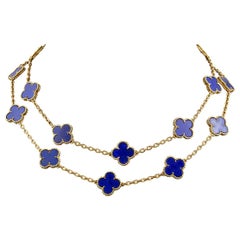 Retro Van Cleef & Arpels Lapis Lazuli Alhambra Necklace