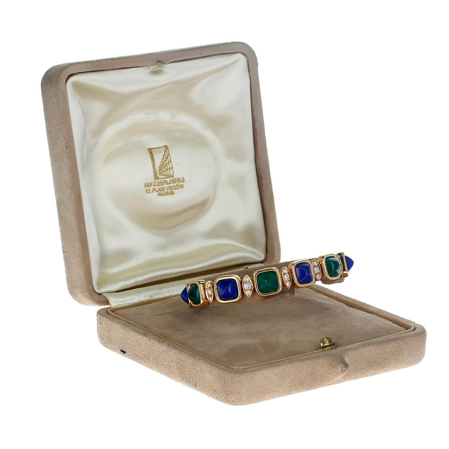Van Cleef & Arpels Armband aus Lapislazuli und Chrysopras:: französisch 2
