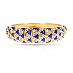 Van Cleef & Arpels Lapis Lazuli and Diamond Bangle, 18k