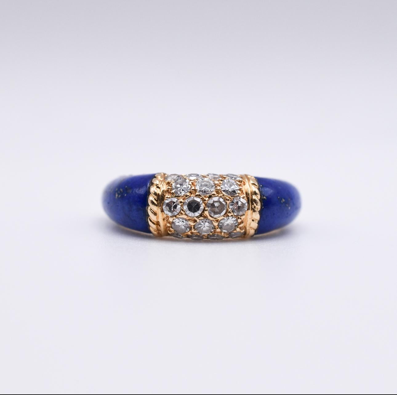 Round Cut Van Cleef & Arpels Lapis Lazuli and Diamond ‘Philippine’ Ring For Sale