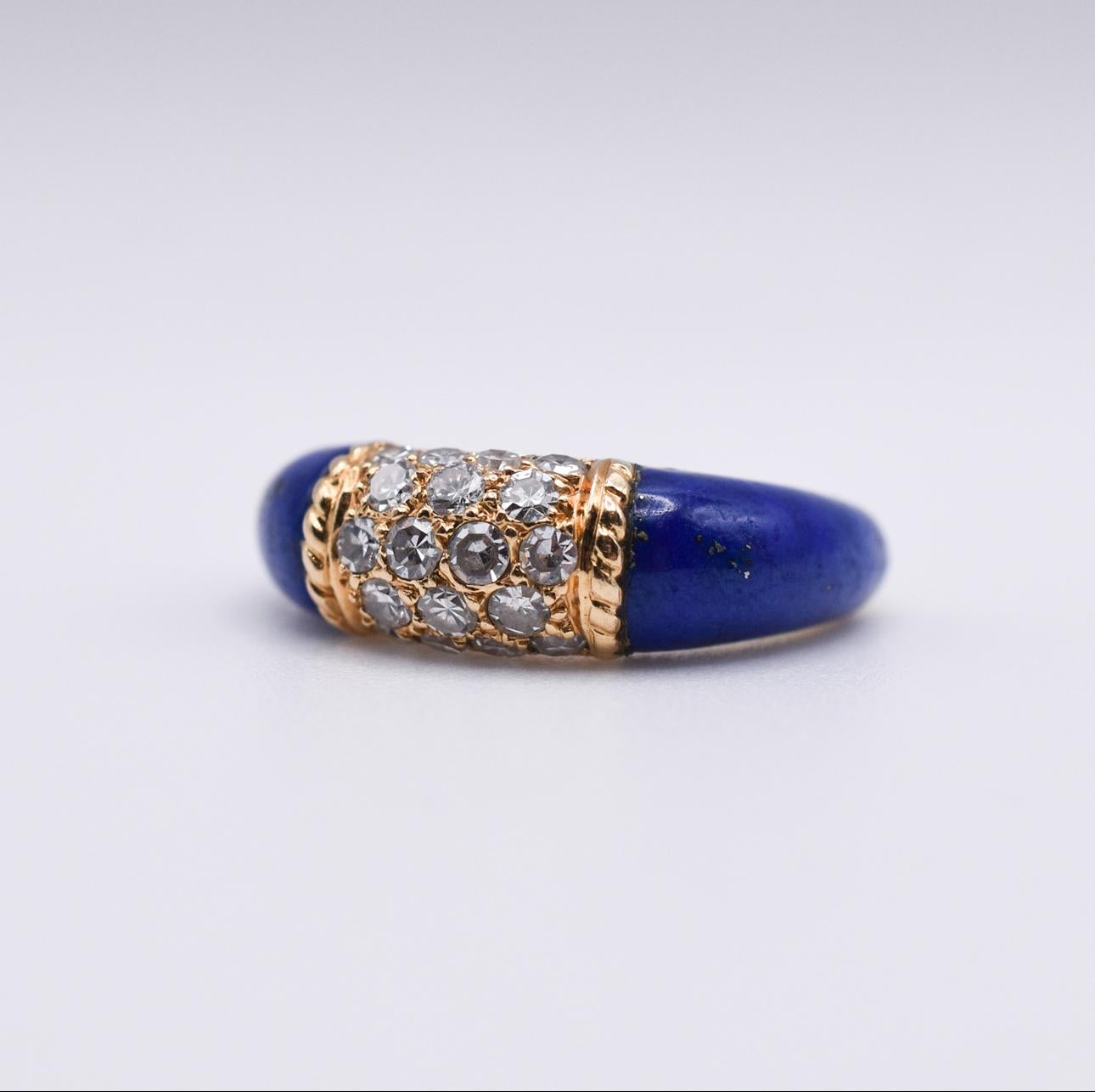 Van Cleef & Arpels Lapis Lazuli and Diamond ‘Philippine’ Ring In Excellent Condition For Sale In Napoli, NA