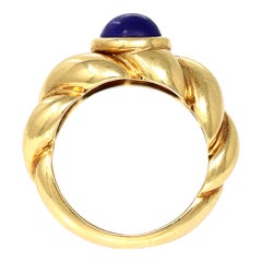 Van Cleef & Arpels Lapis Lazuli Cabochon Ring Set in 18k Yellow Gold