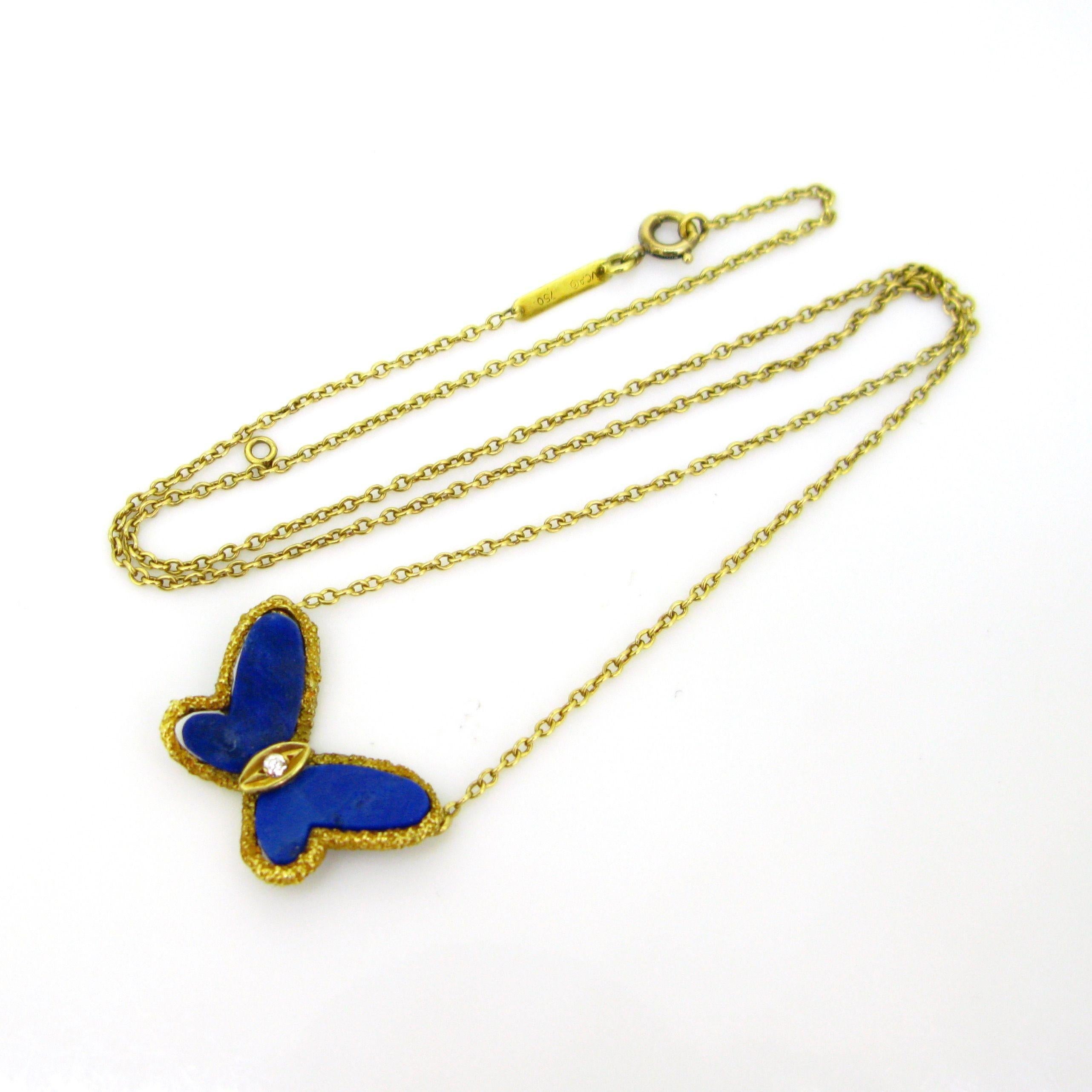 van cleef blue butterfly necklace