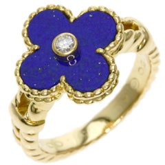 Van Cleef & Arpels Lapis Lazuli Diamond Ring in 18K Yellow Gold