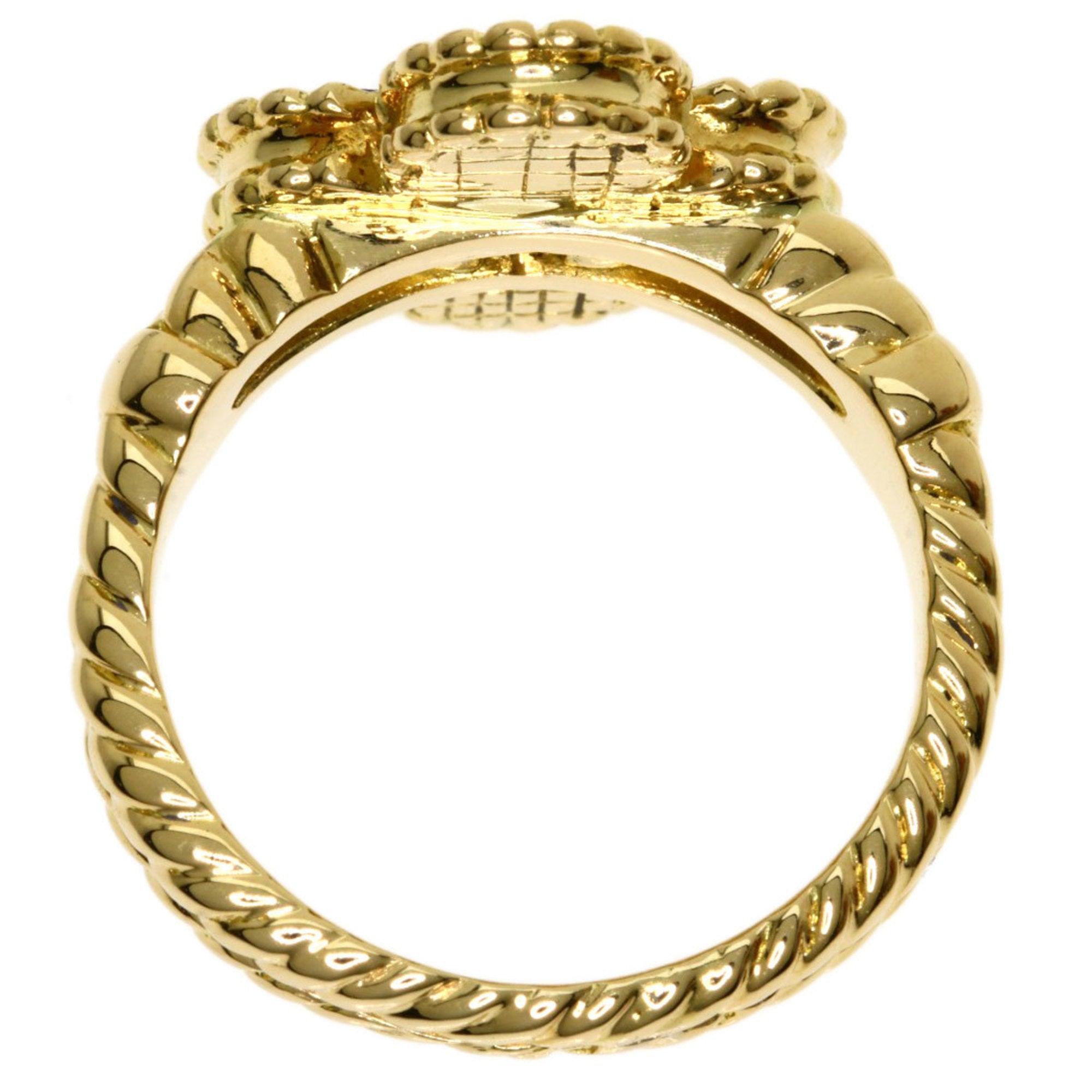 Women's Van Cleef & Arpels Lapis Lazuli Diamond Ring in 18K Yellow Gold For Sale