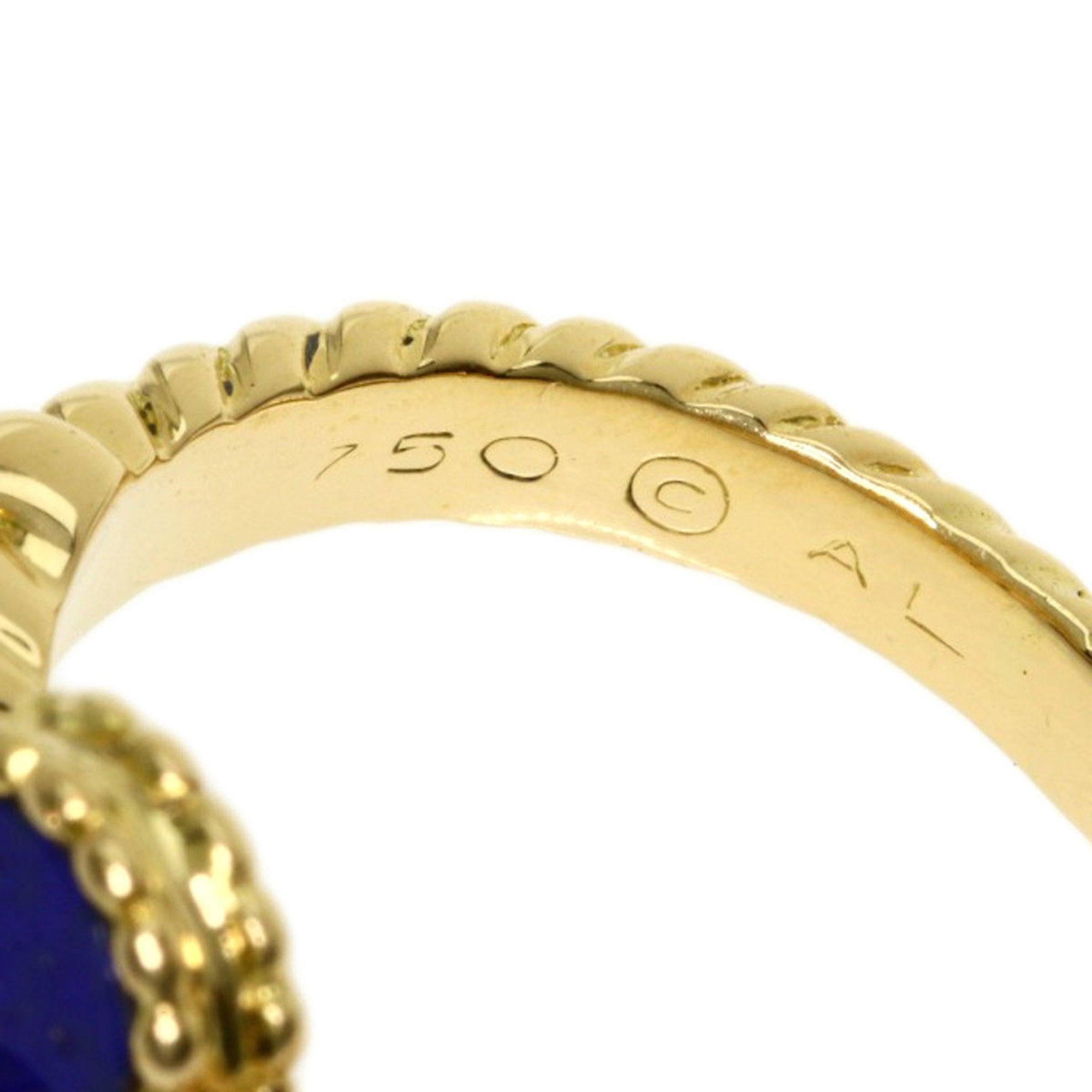 Van Cleef & Arpels Lapis Lazuli Diamond Ring in 18K Yellow Gold For Sale 1