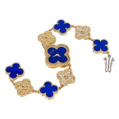 Van Cleef & Arpels Lapislazuli / Diamant Sweet Alhambra Uhr Limitierte Neu