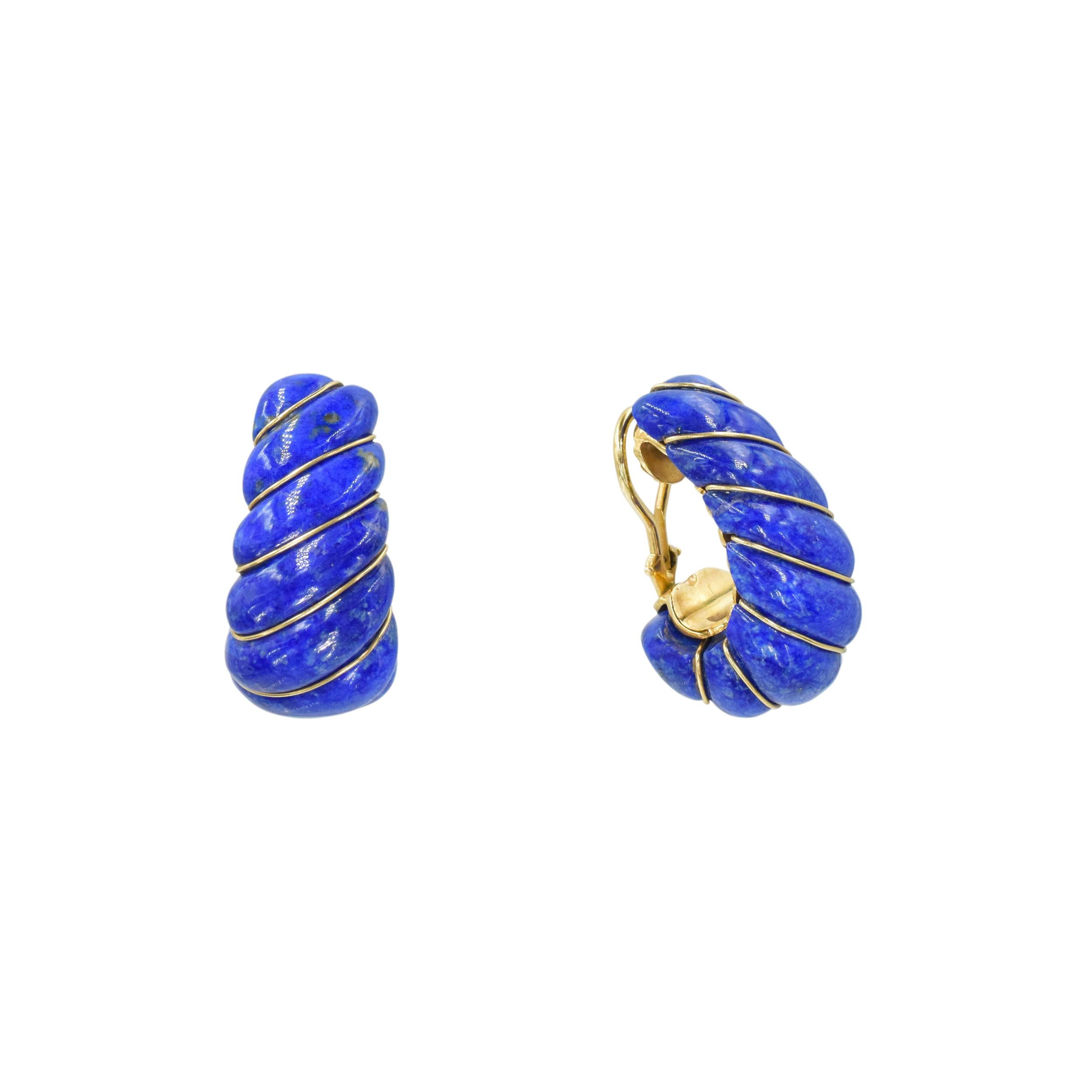 Artist Van Cleef & Arpels Lapis Lazuli Earring For Sale