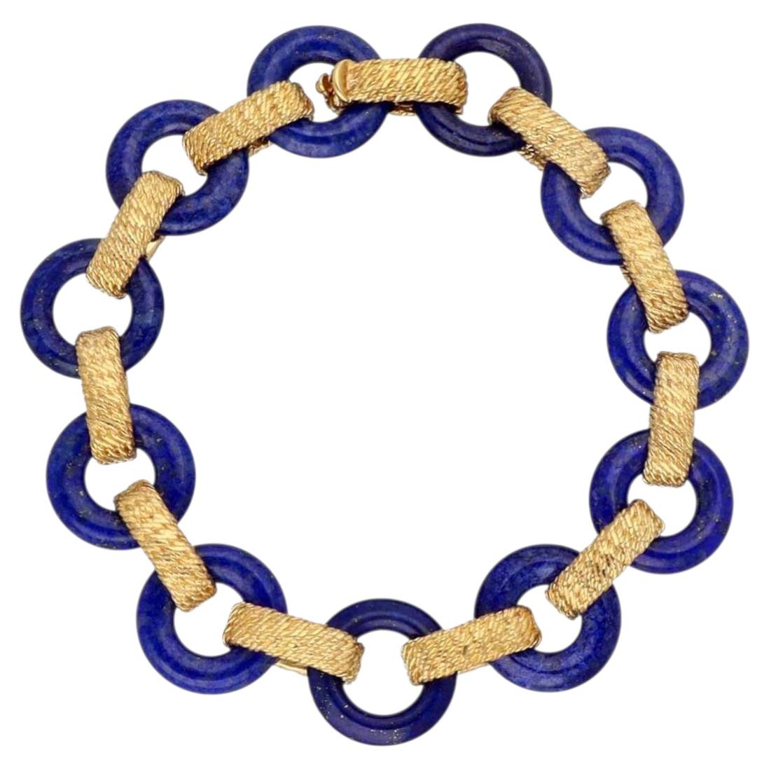Van Cleef & Arpels Lapis Lazuli Gold Bracelet in 18K Yellow Gold