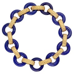 Van Cleef & Arpels Lapis Lazuli Gold Bracelet in 18K Yellow Gold