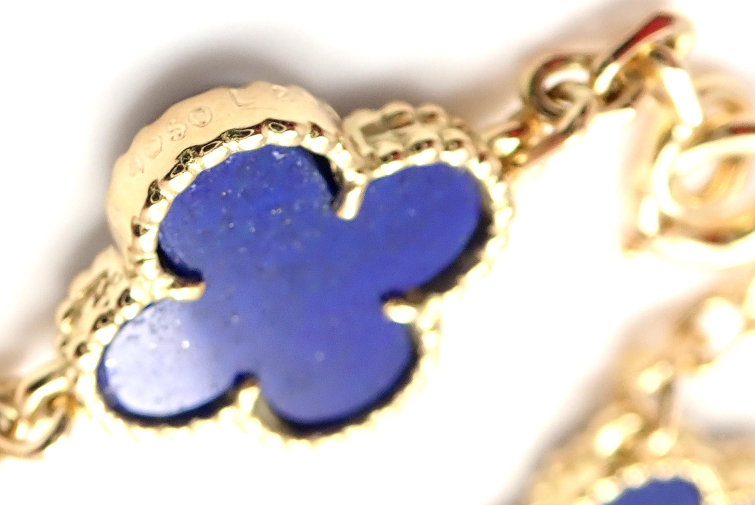 Van Cleef & Arpels Lapis Lazuli Gold Vintage Alhambra Necklace 6