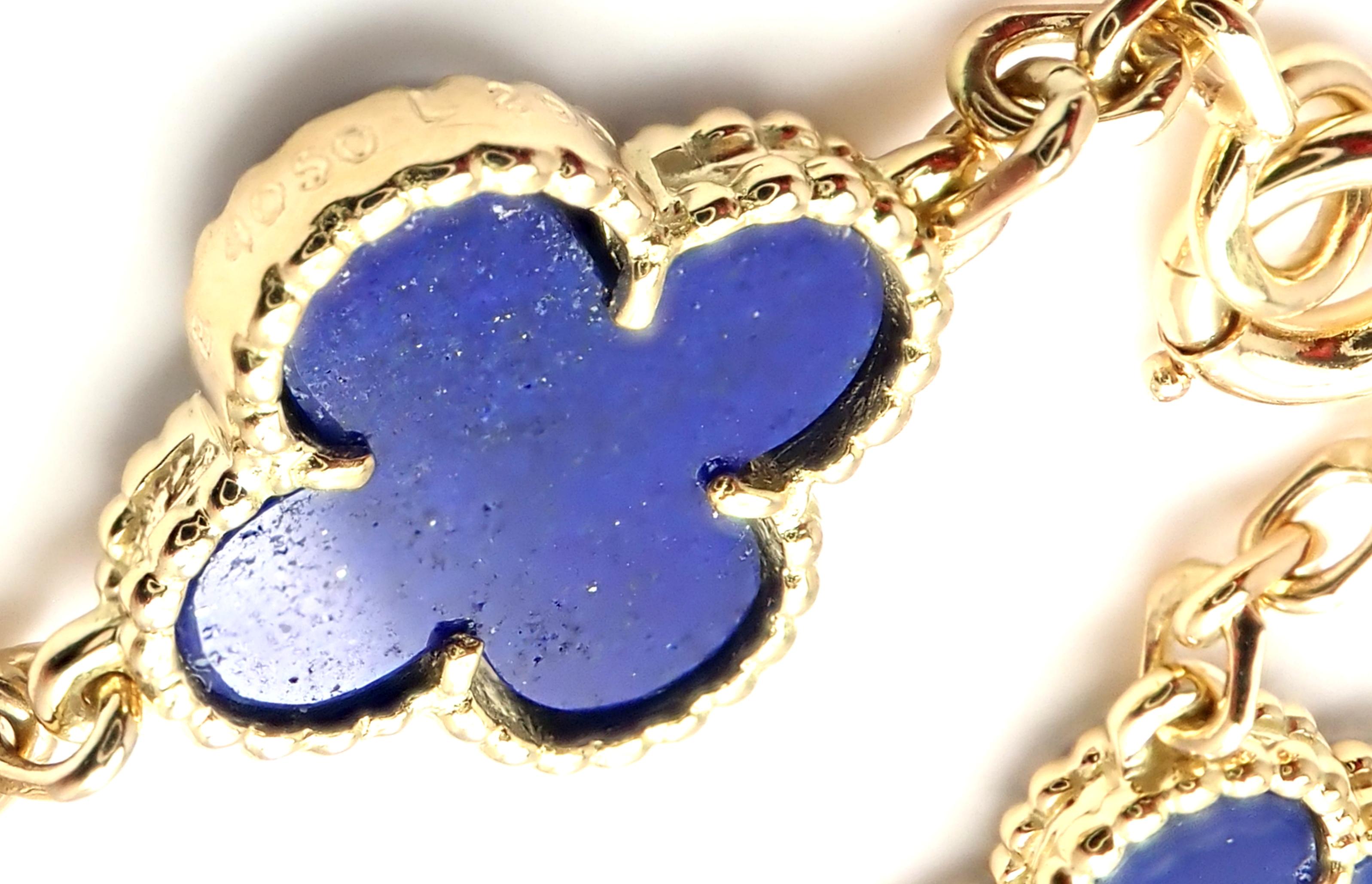 Van Cleef & Arpels Lapis Lazuli Gold Vintage Alhambra Necklace 7