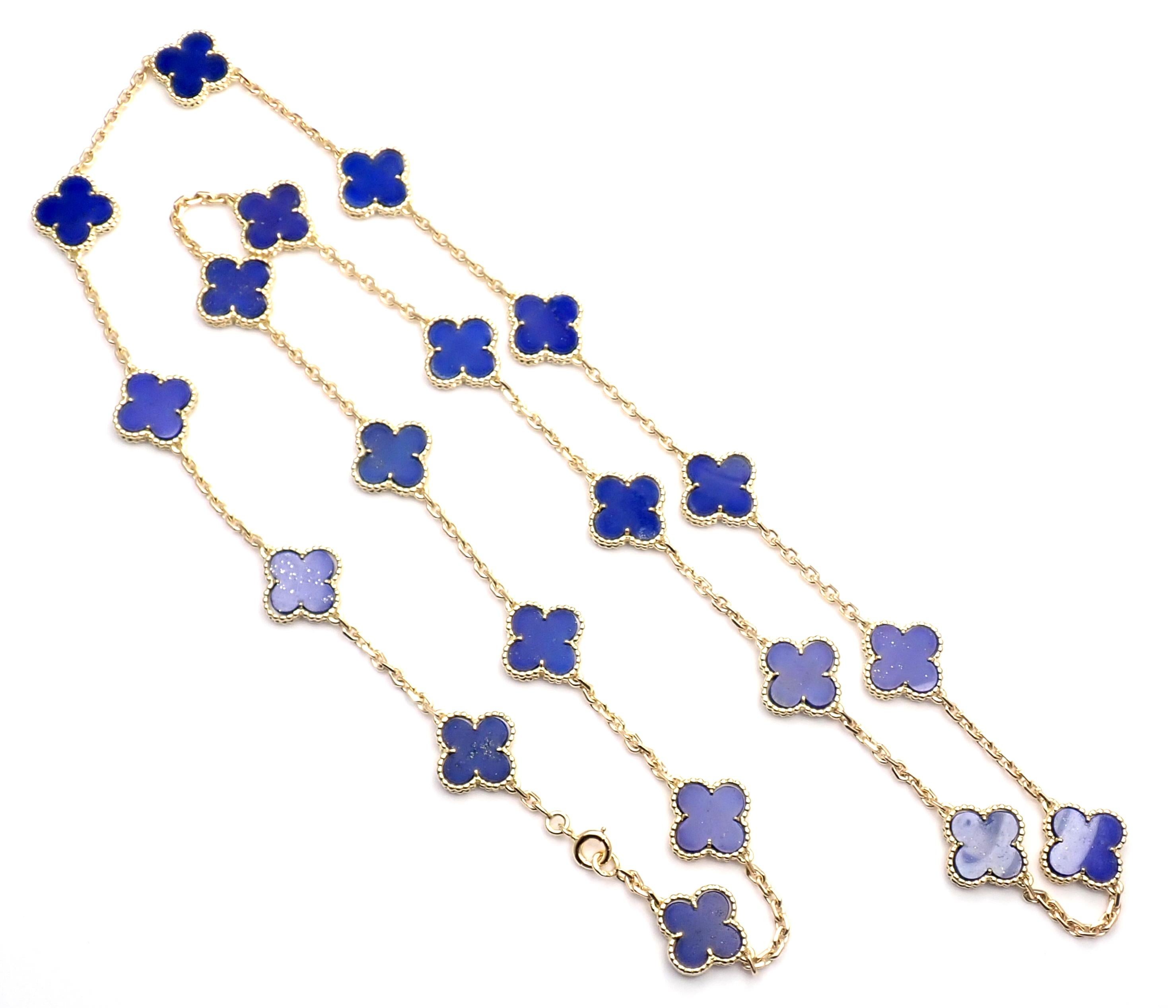 Van Cleef & Arpels Lapis Lazuli Gold Vintage Alhambra Necklace 1
