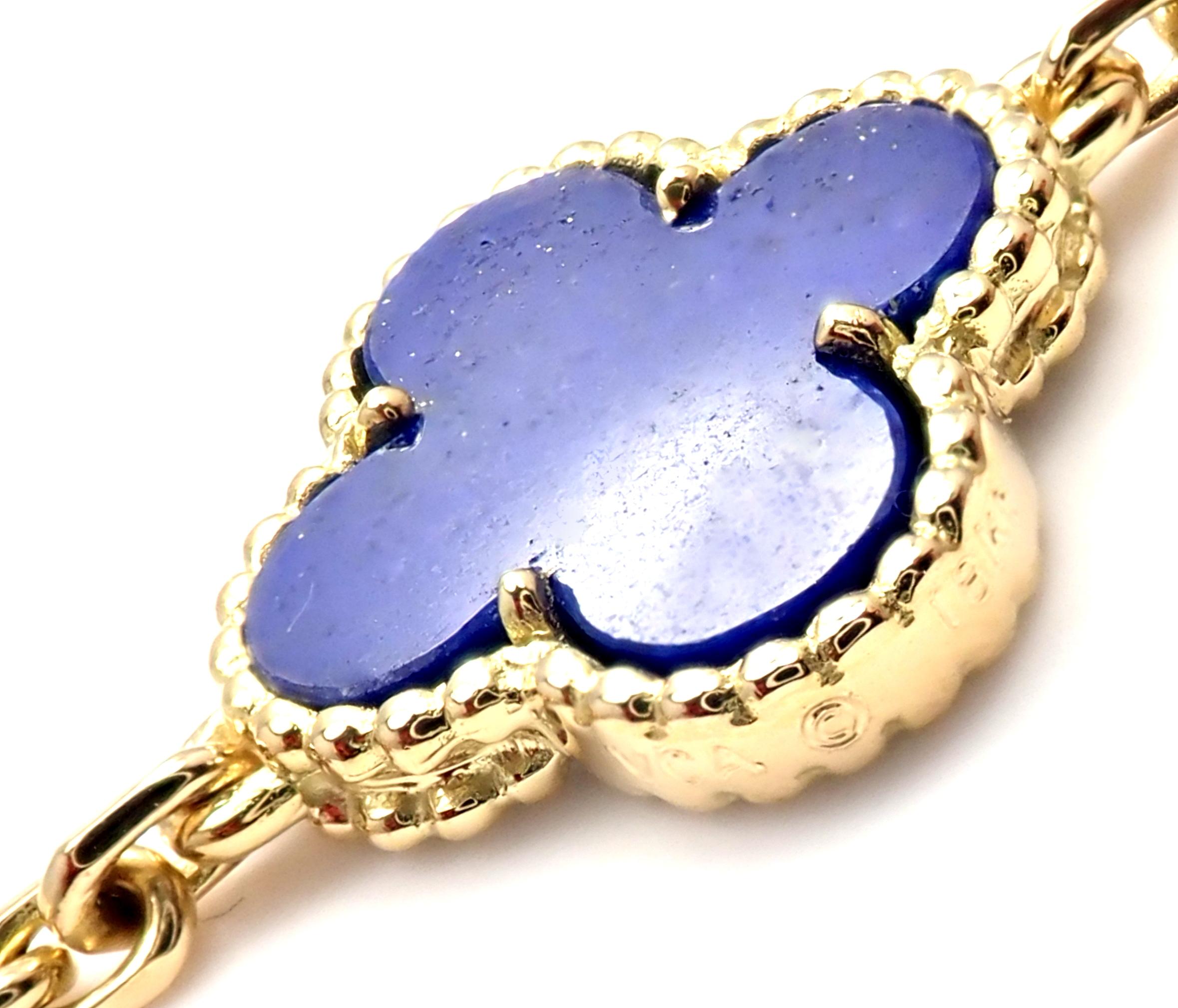 Van Cleef & Arpels Lapis Lazuli Gold Vintage Alhambra Necklace 3