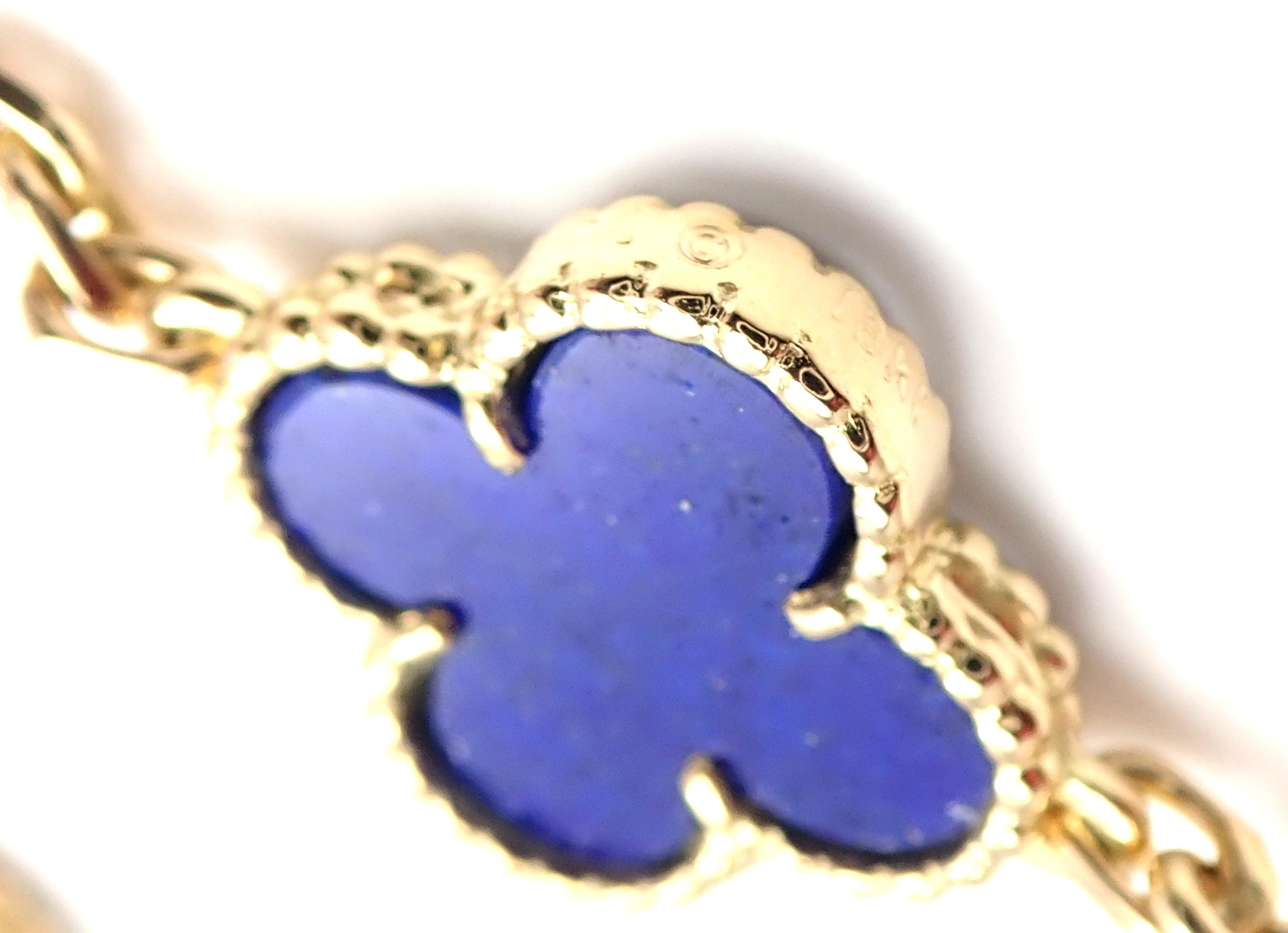 Van Cleef & Arpels Lapis Lazuli Gold Vintage Alhambra Necklace 4