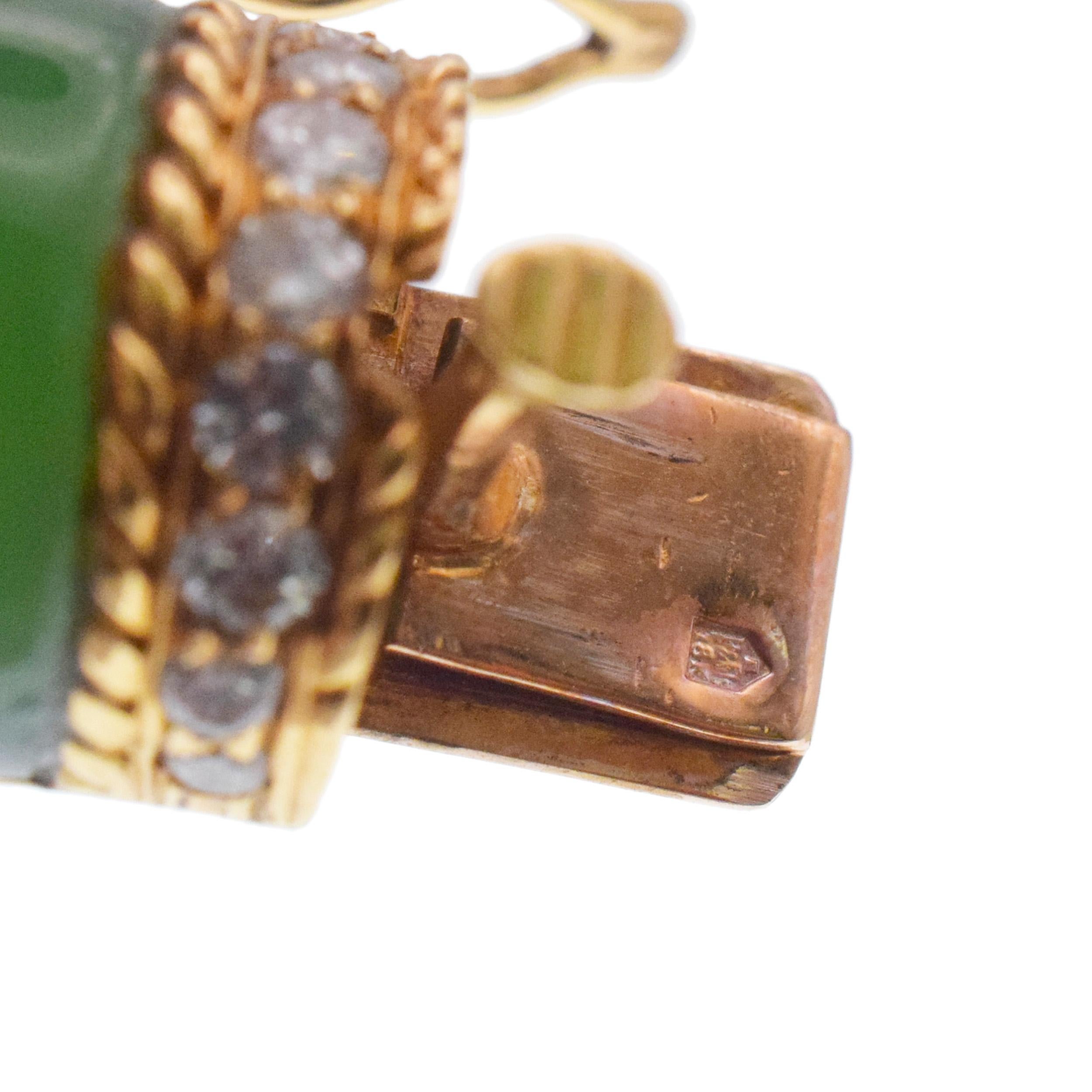 Van Cleef & Arpels Lapis Lazuli, Green Onyx and Diamond Bangle For Sale 1