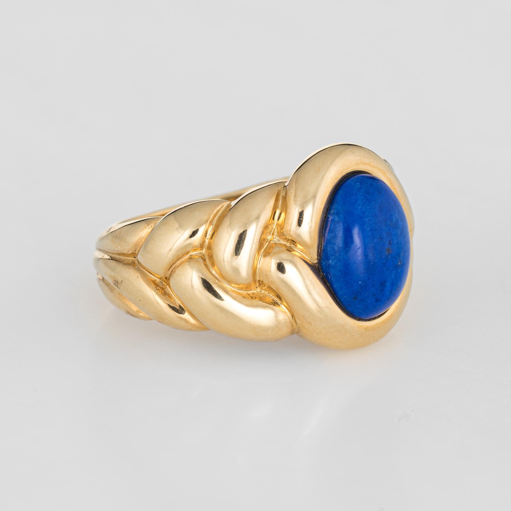 Modern Van Cleef & Arpels Lapis Lazuli Ring Vintage 18 Karat Gold Fine Designer Jewelry
