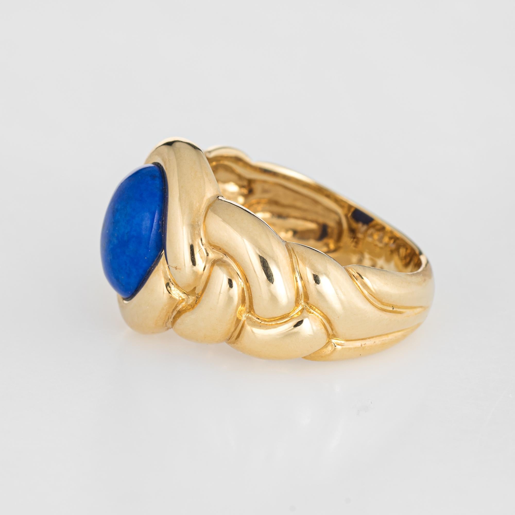 Oval Cut Van Cleef & Arpels Lapis Lazuli Ring Vintage 18 Karat Gold Fine Designer Jewelry