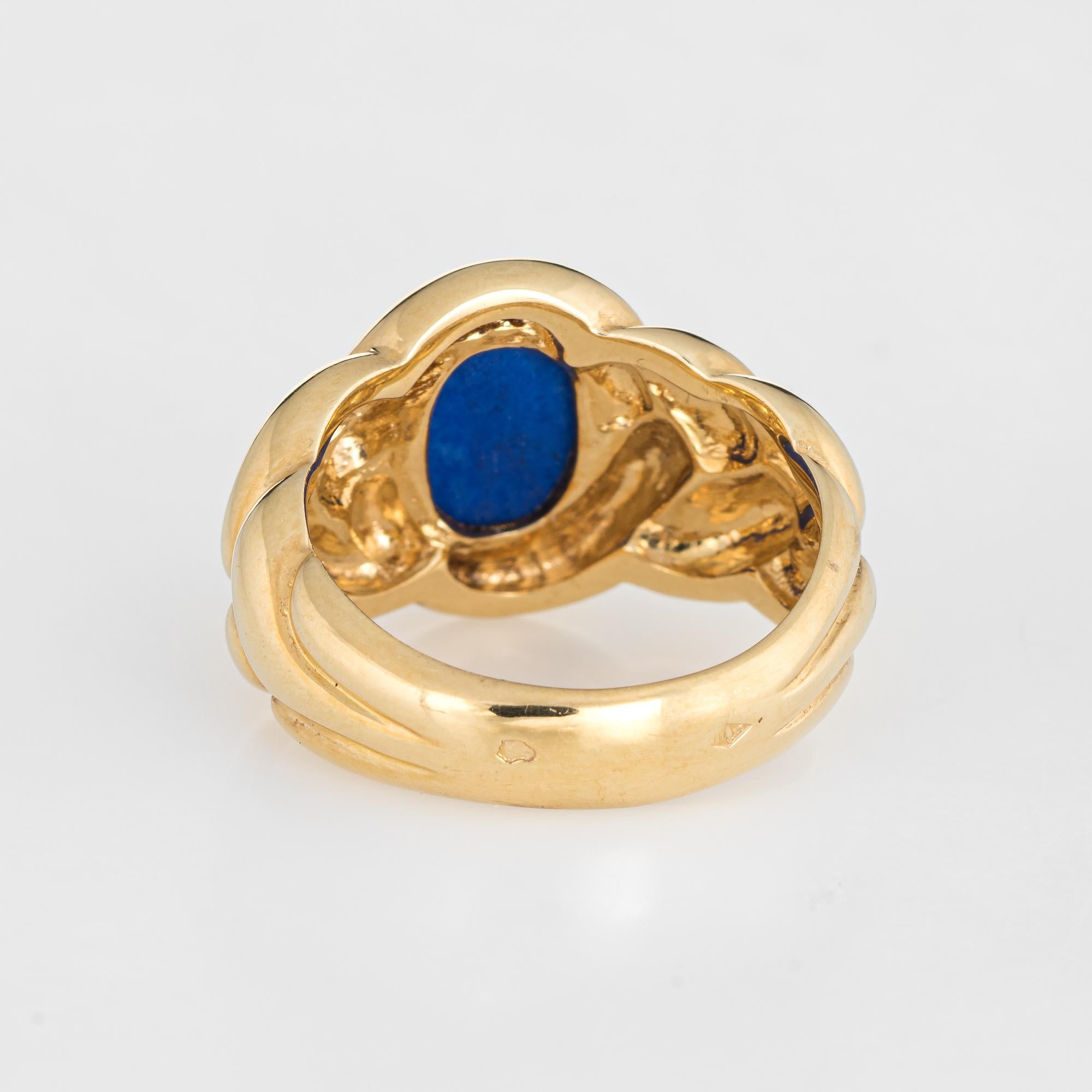 Van Cleef & Arpels Lapis Lazuli Ring Vintage 18 Karat Gold Fine Designer Jewelry In Excellent Condition In Torrance, CA