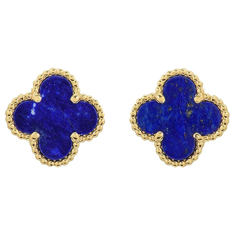 Van Cleef & Arpels Lapis Lazuli Sweet Alhambra Earrings