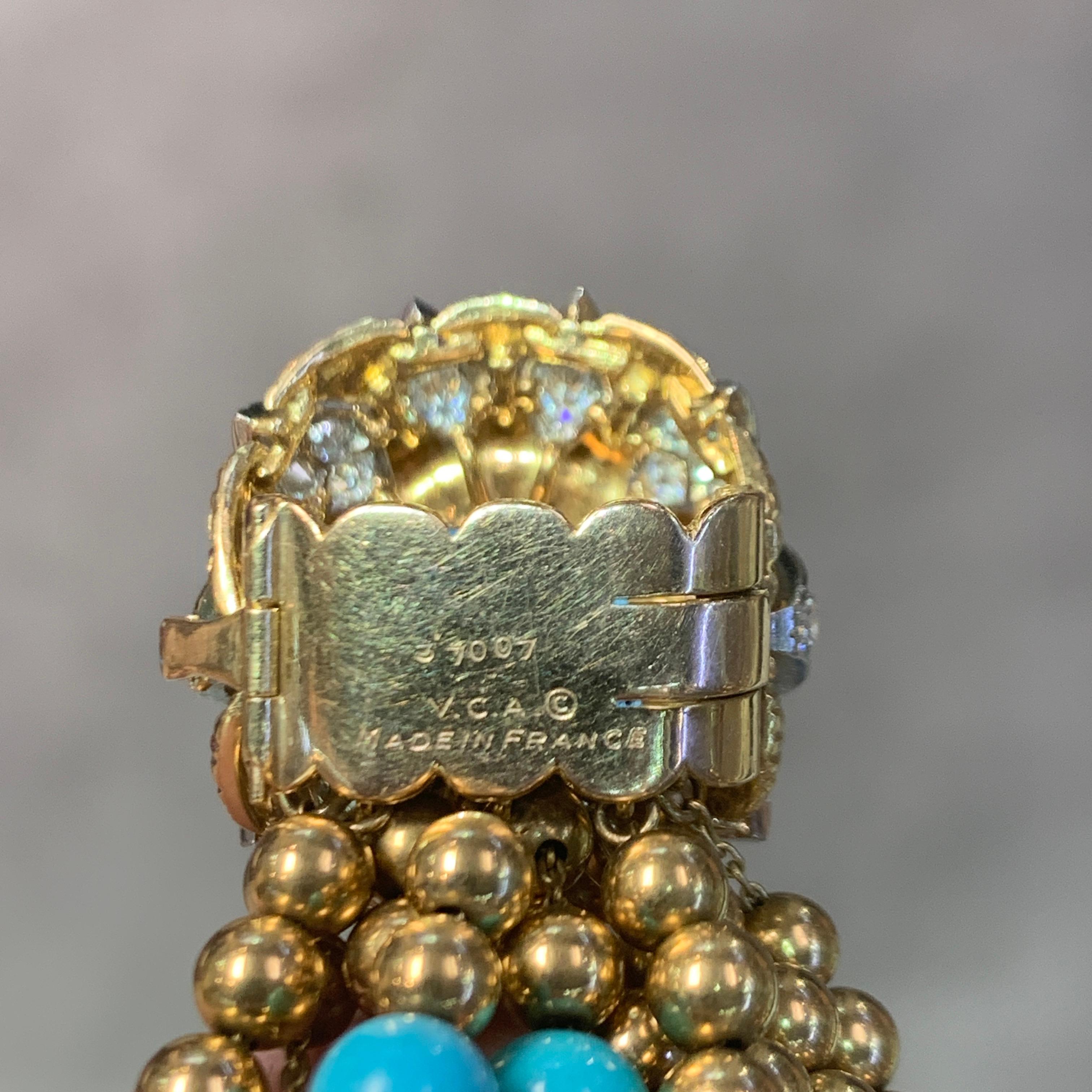 Van Cleef & Arpels Lapis Lazuli & Turquoise Torsade Bracelet For Sale 7