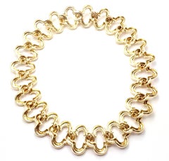 Van Cleef & Arpels Large 24 Motifs Alhambra Yellow Gold Choker Necklace