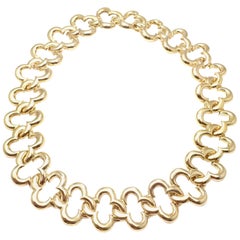 Retro Van Cleef & Arpels Large 24 Motifs Alhambra Yellow Gold Choker Necklace