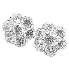 Van Cleef & Arpels Large Fleurette Flower Diamond White Gold Stud Earrings