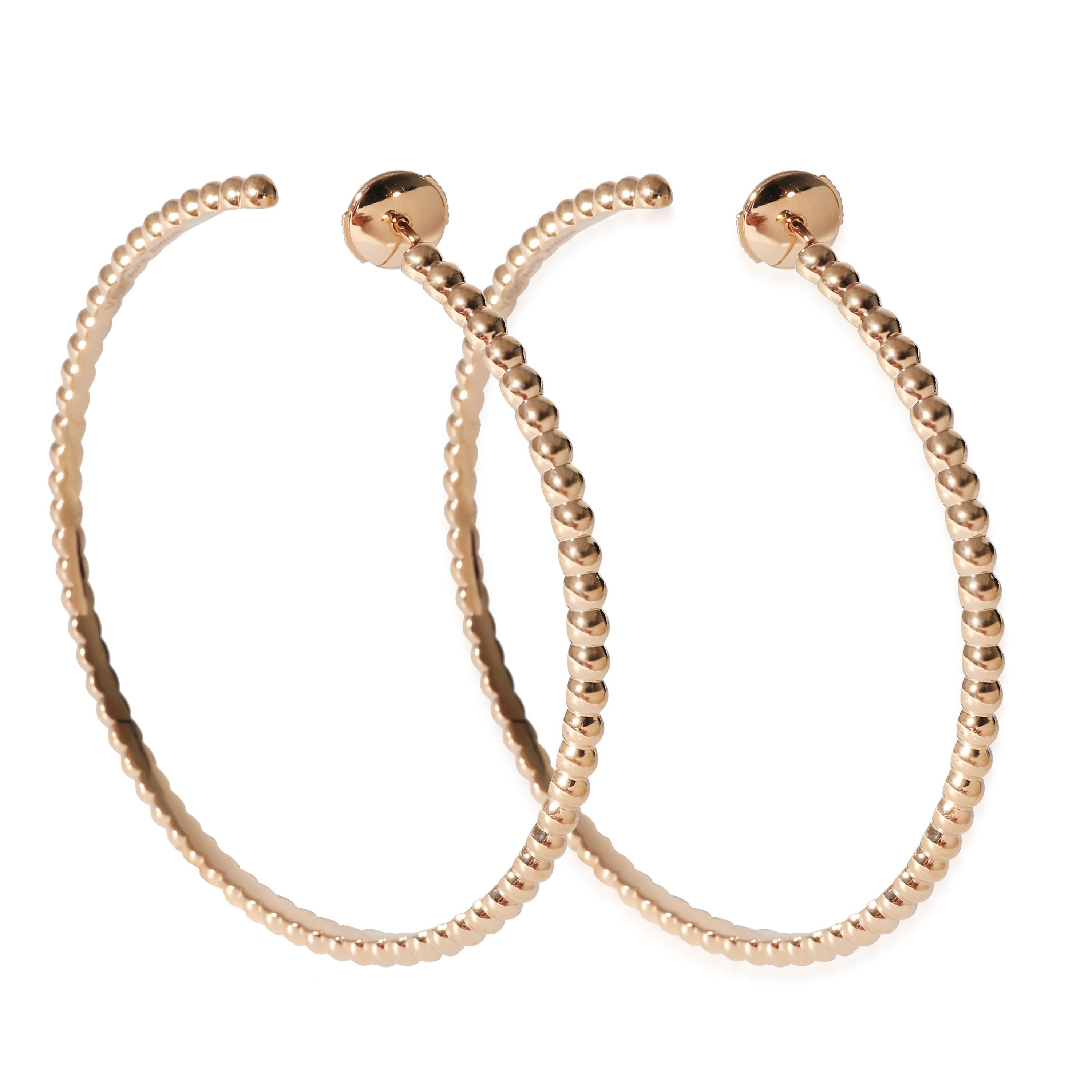 Van Cleef & Arpels Large Perlee Hoop Earrings in 18k Rose Gold 2