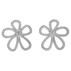 Van Cleef & Arpels (large size) Flower-lace Diamond Earrings.