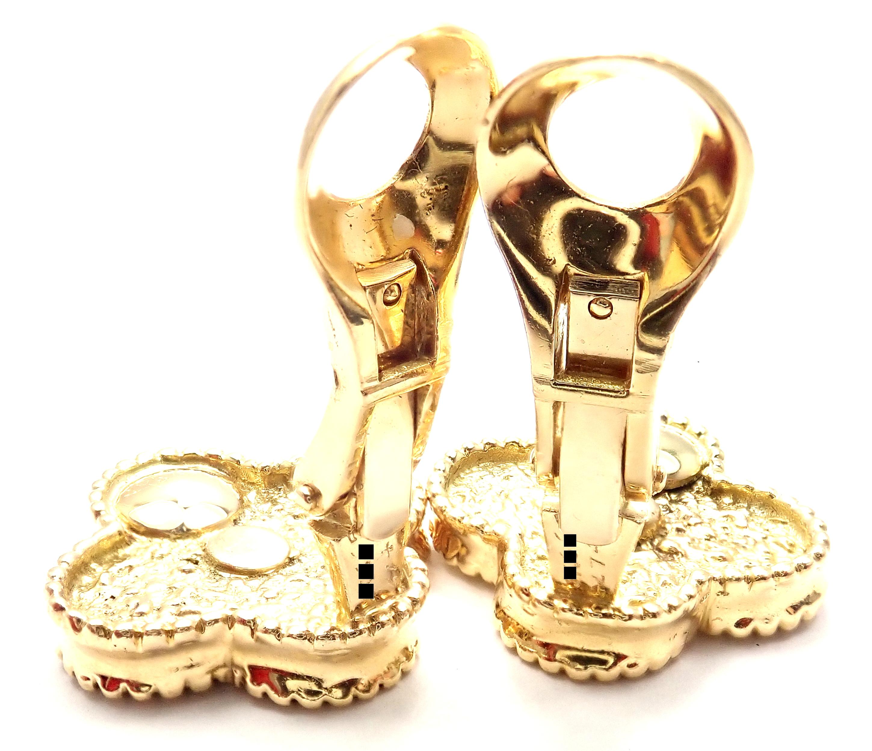 Van Cleef & Arpels Large Vintage Alhambra Yellow Gold Earrings 1