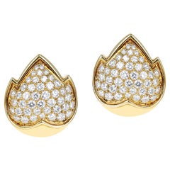 Van Cleef & Arpels Boucles d'oreilles feuilles avec 5 carats Diamants 18 carats